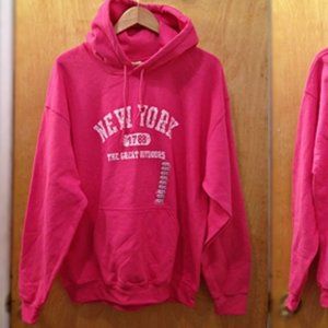 NWT - Gildan New York Pink Hoodie